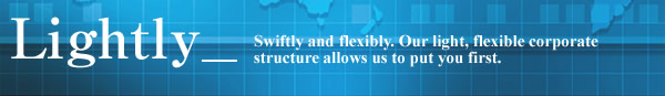 Swiftly and flexibly. Our light, flexible corporate structure allows us to put you first.